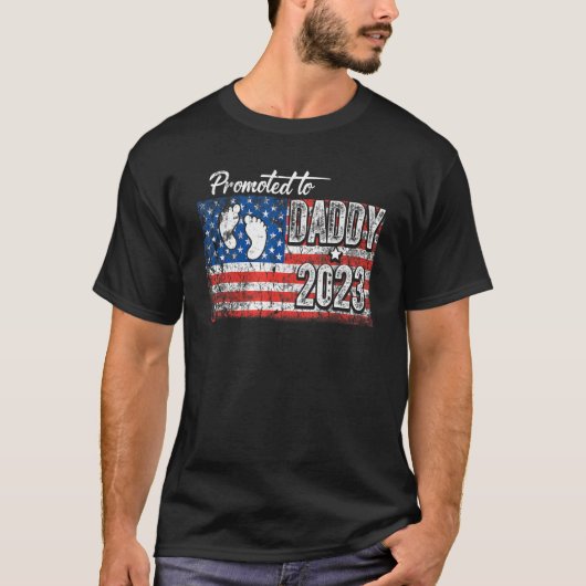 T-shirt Promoted To Daddy 2023 First Time Fathers Day New (Devant)