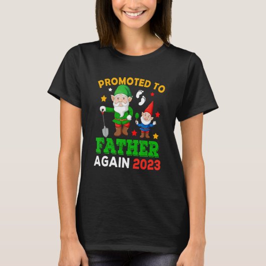 T-shirt Promoted To Father Again 2023 Two Funny Gnomes Pre (Devant)
