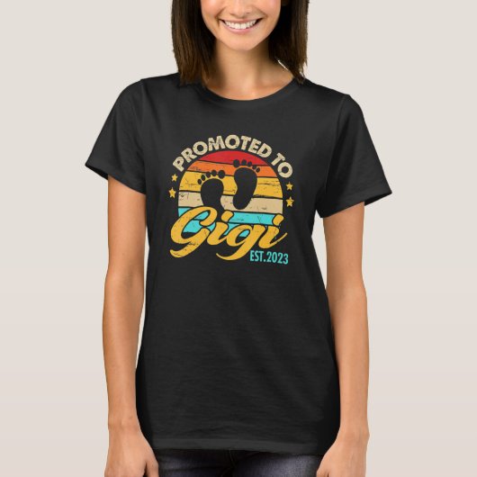 T-shirt Promoted To Gigi 2023 Mother's Day First Time Mom  (Devant)