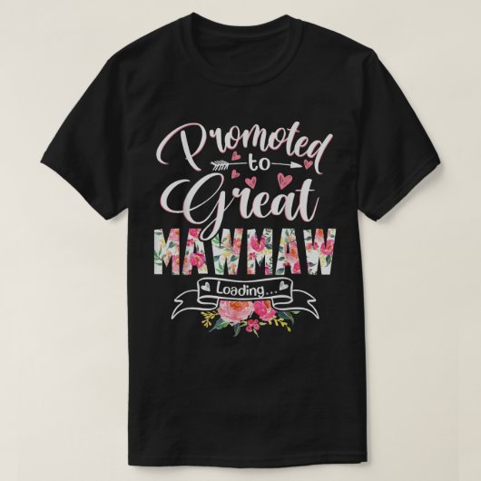 T-shirt Promoted to Great Mawmaw Est 2022 Floral First Tim (Design devant)