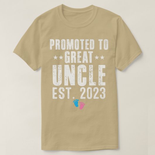 T-shirt Promoted To Great Uncle 2023 Pregnancy Reveal Pink (Design devant)