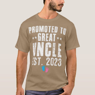 T-shirt Promoted To Great Uncle 2023 Pregnancy Reveal Pink
