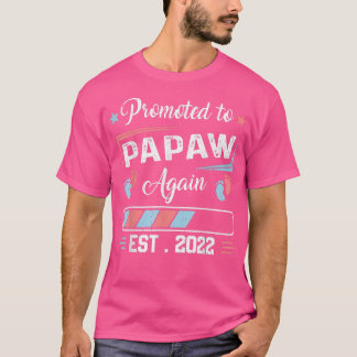 T-shirt Promoted To Papaw Again Est 2022 Pregnancy Announc