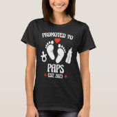 T-shirt Promoted To Paps 2023 First Time New Grandpa Pregn (Devant)