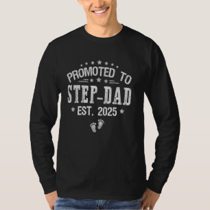 T-shirt Promoted To Step-Dad est.2025 Fête des pères First