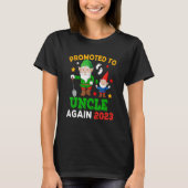 T-shirt Promoted To Uncle Again 2023 Two Funny Gnomes Preg (Devant)