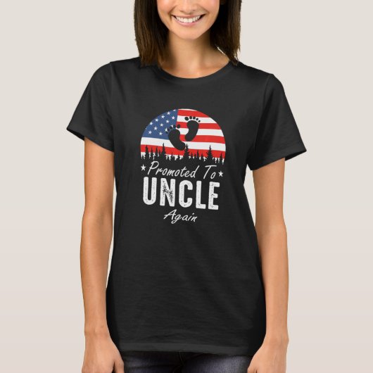 T-shirt Promoted To Uncle Again 2024 US Flag Father's Day  (Devant)