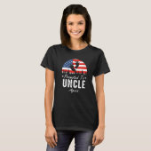 T-shirt Promoted To Uncle Again 2024 US Flag Father's Day  (Devant entier)