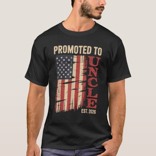 T-shirt Promoted To Uncle Est 2026 New Family Member USA F (Devant)