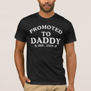 T-shirt Promu À Daddy Est. Nouveau père personnalisé 2025
