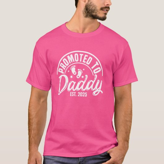 T-shirt Promu À Daddy Est. Papa pour la première fois en 2 (Devant)