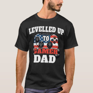 T-shirt Promu à Gamer Papa : Contrôleur drapeau américain