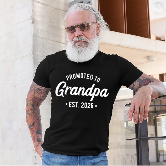 T-shirt Promu À Grand-Père 2026 Nouveau Grand-Père Est 202
