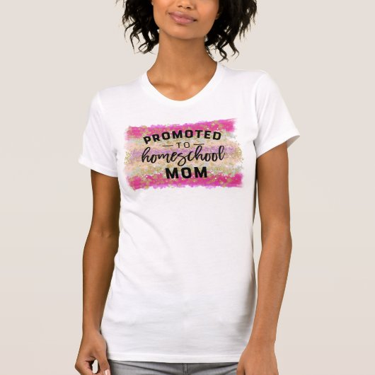 T-shirt Promu À Homeschool Maman - Parties scintillant Aqu (Devant)