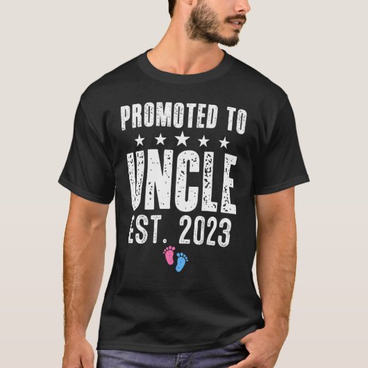 T-shirt Promu À Oncle 2023 Grossesse Révéler Rose Ou B (Devant)
