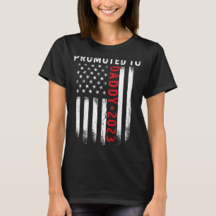 T-shirt Promu À Papa 2023 Drapeau US Nouveau Papa Père Cad