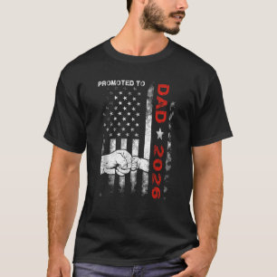 T-shirt Promu À Papa Est 2026 Drapeau Américain Nouveau Pa