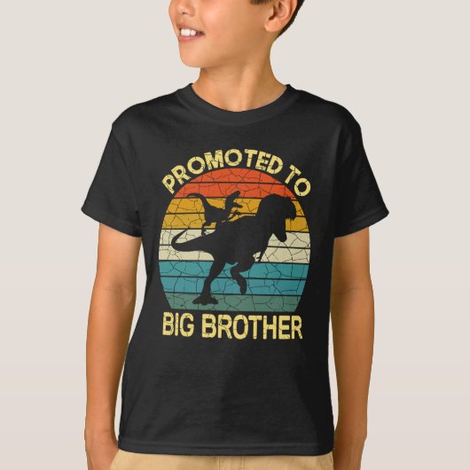 T-shirt Promu au grand frère dinosaure, Matching Sibling (Devant)