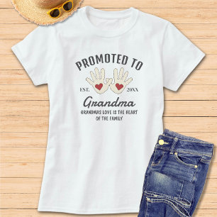 T-shirt Promu Grand-mère Empreintes de mains de bébé Citat
