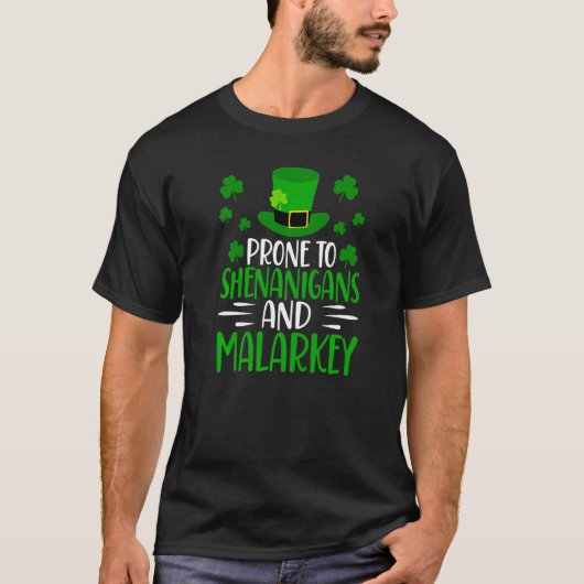 T-shirt Prone Aux Shenanigans Et Malarkey Leprechaun Irlan (Devant)