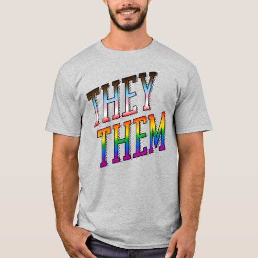 T-shirt Pronoms de progrès Ils Eux (Devant)
