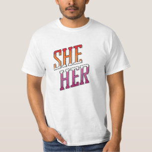 T-shirt Pronoms lesbiens Elle La