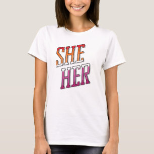T-shirt Pronoms lesbiens Elle La