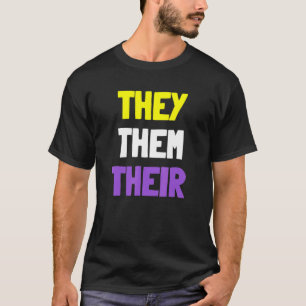 T-shirt Prononononounes de fierté non binaire Ils leur LGB