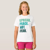 T-shirt Propager la paix sans craindre le texte vert (Devant entier)