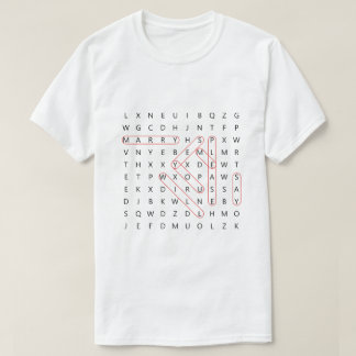 T-shirt Proposition de la pièce Recherche de mots Fiançail
