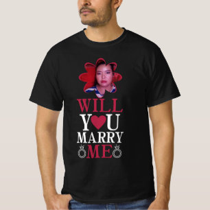 T-shirt Proposition-Voulez-Vous Épouser Moi-Fiançailles-Pe