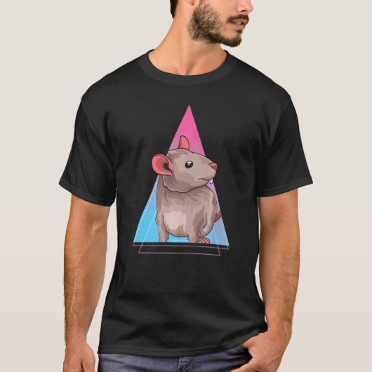 T-shirt Propriétaire d'animal Rat animal 80s Vaporwave Rat (Devant)