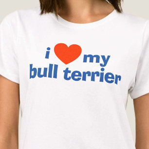 T-shirt Propriétaire de Bull Terrier. Cœur rouge pour un B