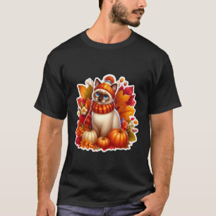 T-shirt Propriétaire de chat siamois d'automne Action de g