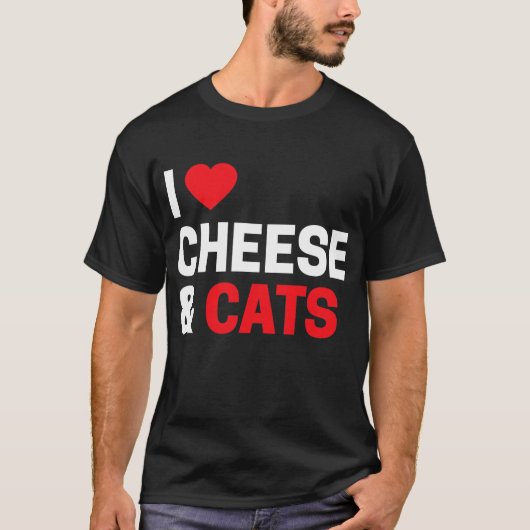 T-shirt Propriétaire De Chats Cadeaux Funny I Love Cheese  (Devant)