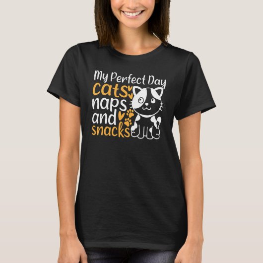 T-shirt Propriétaire de chats I My Perfect Day Cats Naps a (Devant)