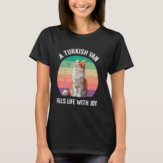 T-shirt Propriétaire de chats UN VAN TURQUE REMPLIT LA VIE (Devant)