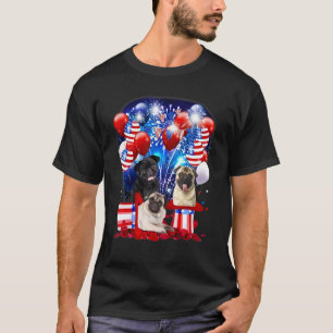 T-shirt Propriétaire de chien Carlin d'Amérique 4 juillet