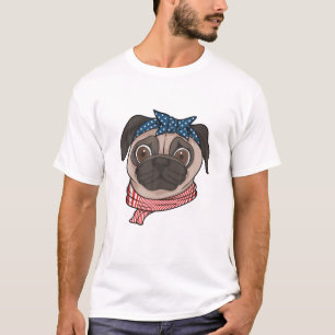 T-shirt Propriétaire de chien de Carlin mignonne 4 juillet