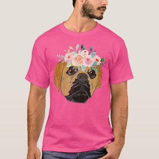 T-shirt Propriétaire de chien de couronne de fleurs Poupée