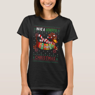 T-shirt propriétaire de chien de Noël laid teckel