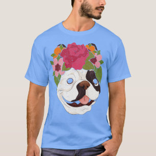 T-shirt Propriétaire de chien Floral Flower Crown Animal a