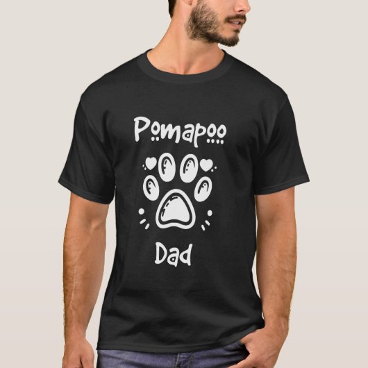 T-shirt Propriétaire de chien Pomapoo Papa mélange de Pome (Devant)