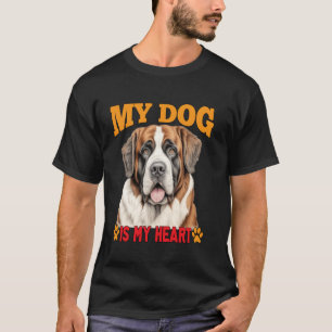 T-shirt Propriétaire de chien St. Bernard Dessin aquarelle
