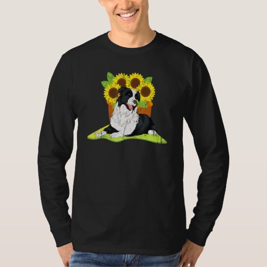 T-shirt Propriétaire de chien Tournesol jaune mignon Chien (Devant)