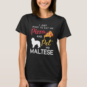 T-shirt Propriétaire de pizza de chien maltais Noël Annive