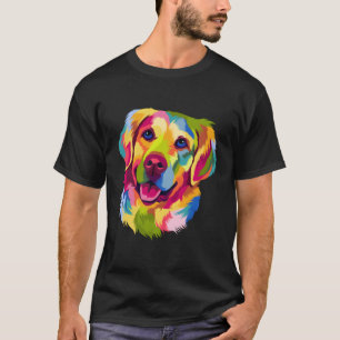 T-shirt Propriétaire de Portrait Pop Golden Retriever Colo