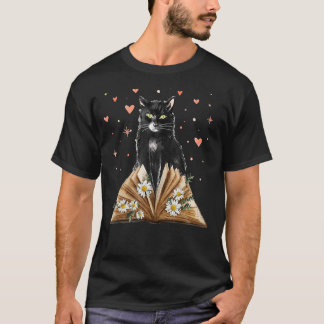 T-shirt Propriétaire du chat Livre Flower Kitten Bookworm