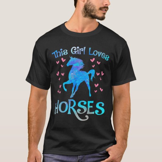 T-shirt Propriétaire Du Cheval Cette Fille Aime Les Chevau (Devant)