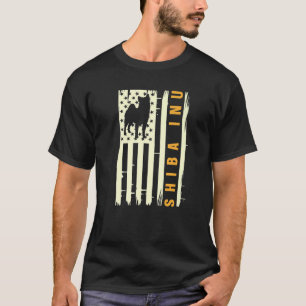 T-shirt Propriétaire du drapeau américain Shiba Inu Shiba